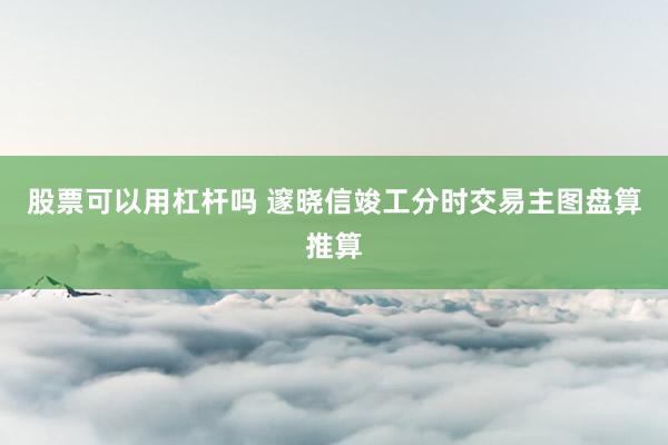 股票可以用杠杆吗 邃晓信竣工分时交易主图盘算推算